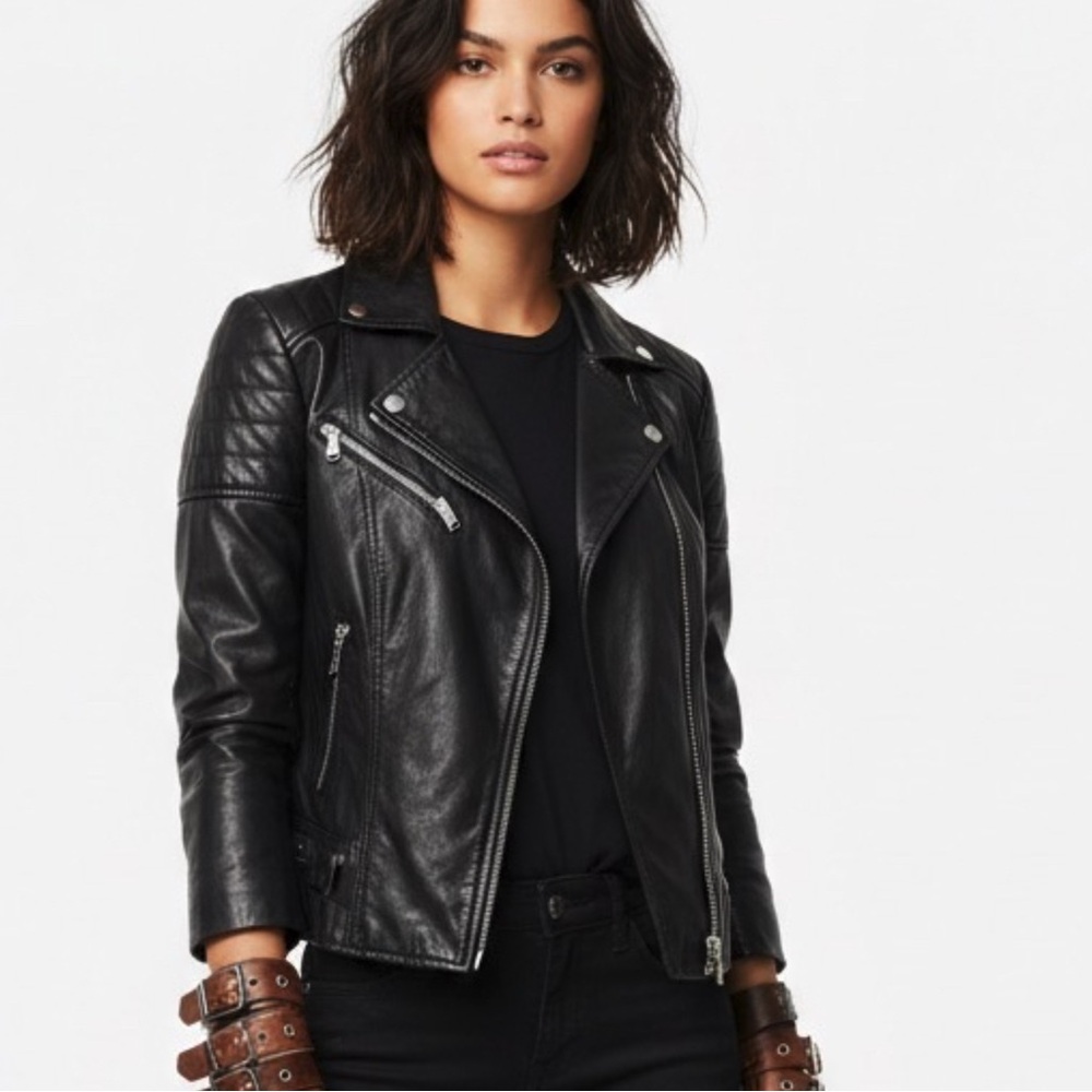Barneys New York Black Lambskin Jacket